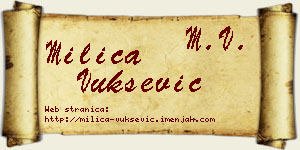 Milica Vukšević vizit kartica